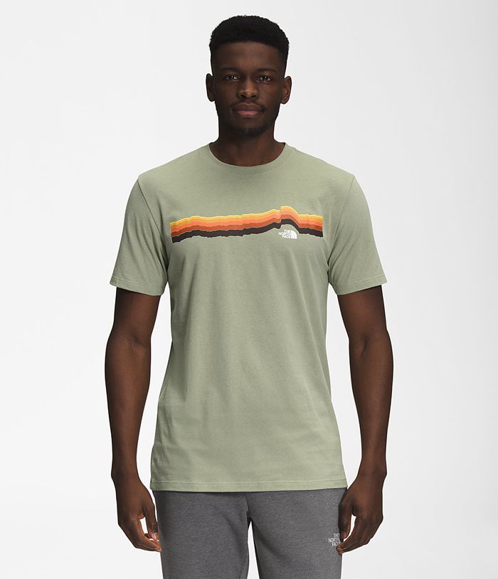 The North Face T-Shirts Heren Korte Mouw Tequila Sunrise WXID15843 - Groen